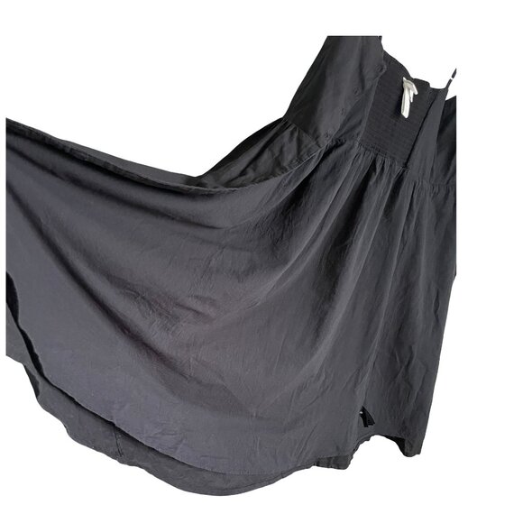 H&M Black Linen Cotton Blend Buttons Dress Midi Smocked, Women's Medium, Flaw - Picture 4 of 16